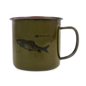 Korum Classic Barbel Print Enamel Mug